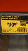 Home Depot YMMV HUSKY Deluxe 3-Drawer Work Bench with Pegboard Backing $119