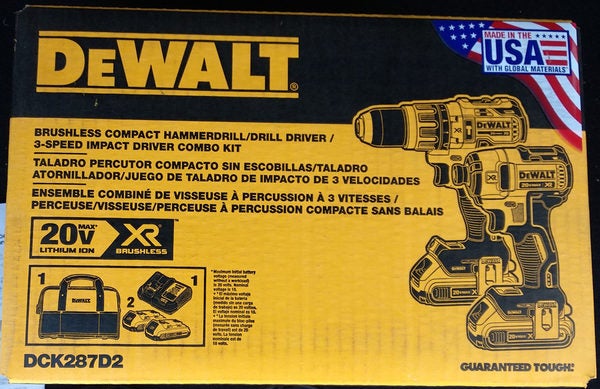 DEWALT DCK287D2 20V XR Brushless Hammer
