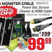 Monster Cable Power Bar, Screen Cleaner & HDMI Cable - $99.99 (50% off)