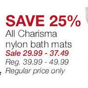 All Charisma Nylon Bath Mats - From $29.99 (25% off)