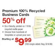 Perimium 100% Recycled Business Cards - Starting at $9.99 (50% off)