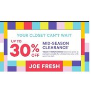MID-Season Clearance  - Up to 30% off