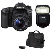 Canon EOS 80D DSLR Camera with 18-55mm Lens, 430EX III-RT Flash & Accessory Kit - $1299.99 ($680.00 off)