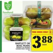 Bartlett Or Bosc Pears  - $3.88