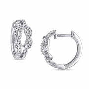 0.23 Ct. T.w. Diamond Double Knot Hoop Earrings In 10k White Gold - $919.20 ($229.80 Off)