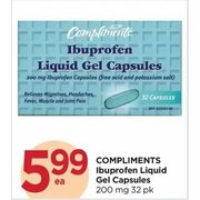 Compliments Ibuprofen Liquid Gel Capsules 200 Mg - $5.99