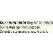 Swiss Alps Spinner Luggage  - $124.99-$199.99