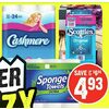 Cashmere Bathroom Tissue, Sponge Towels, Scotties Facial Tissue - $4.93 (Up to $6.06 off)