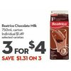 Beatrice Chocolate Milk - 3/$4.00 ($1.31 off)