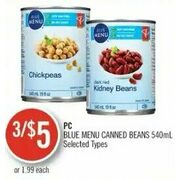 PC Blue Menu Canned Beans - 3/$5.00