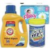 Arm & Hammer Laundry Detergent, Selection Scent Booster, Fleecy Softeners, Oxi Stain Remover or Clorox Bleach - $5.99
